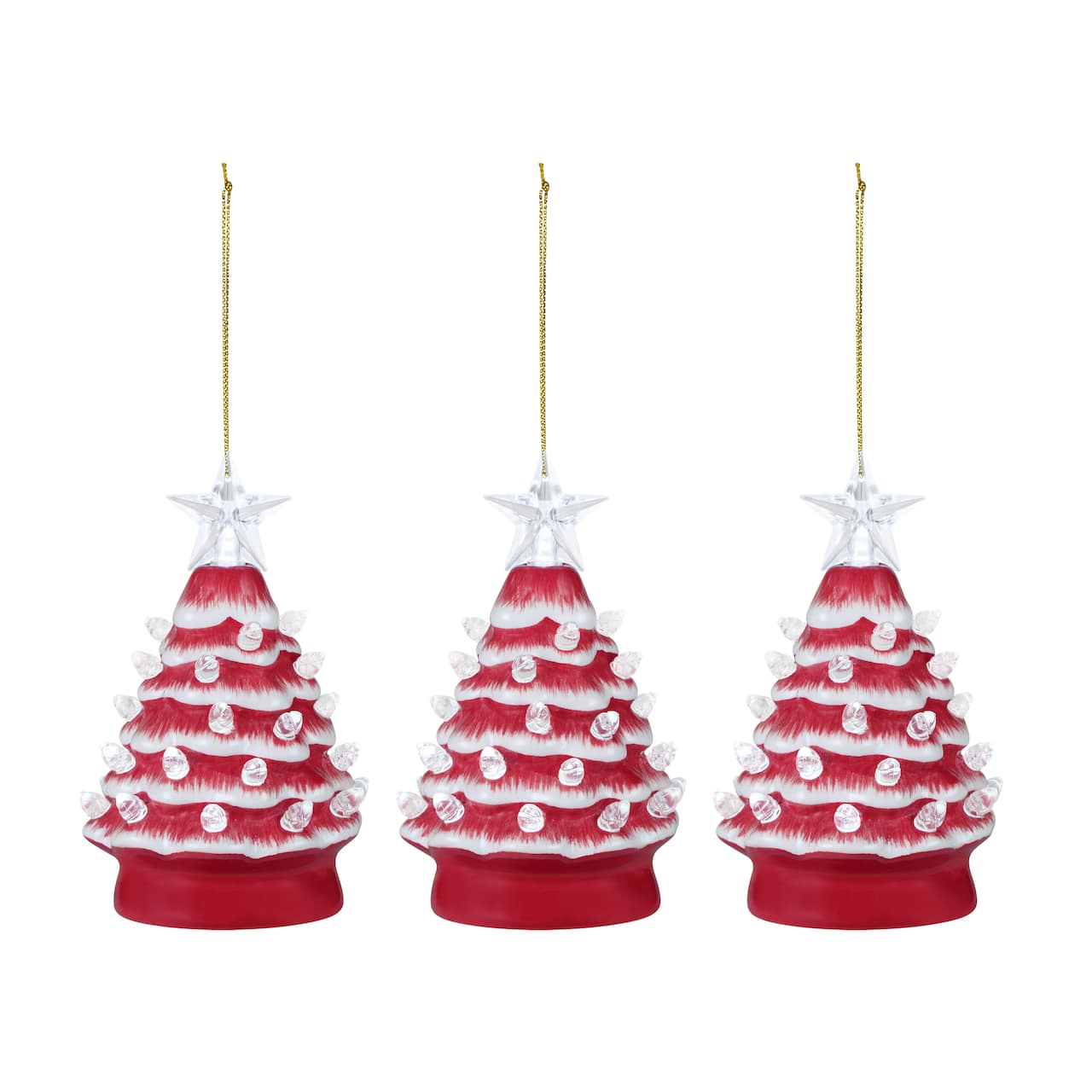 Mr. Christmas 5" Nostalgic Ceramic Tree Ornament with White Bulbs